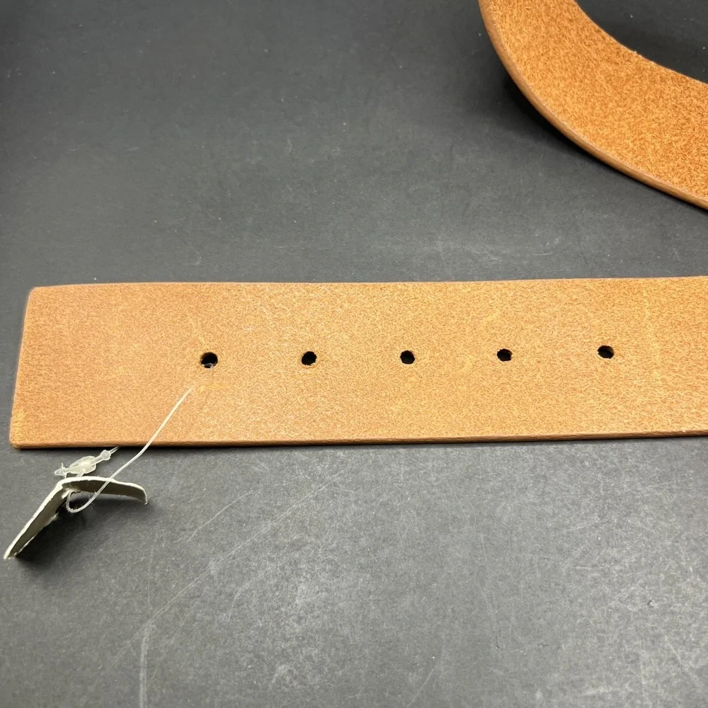 Chico's Women's Brown Leather Belt Sm 30-34 Concha Brass Filigree Buckle Western
